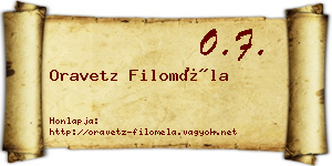 Oravetz Filoméla névjegykártya